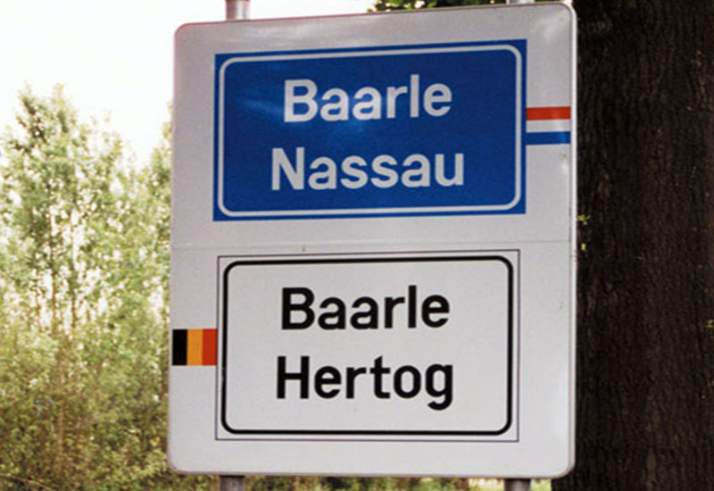 Holendersko-belgijska granica w enklawie Baarle